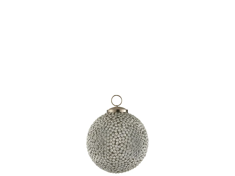 Palla di Natale in vetro grigio 10x10x12.5 cm