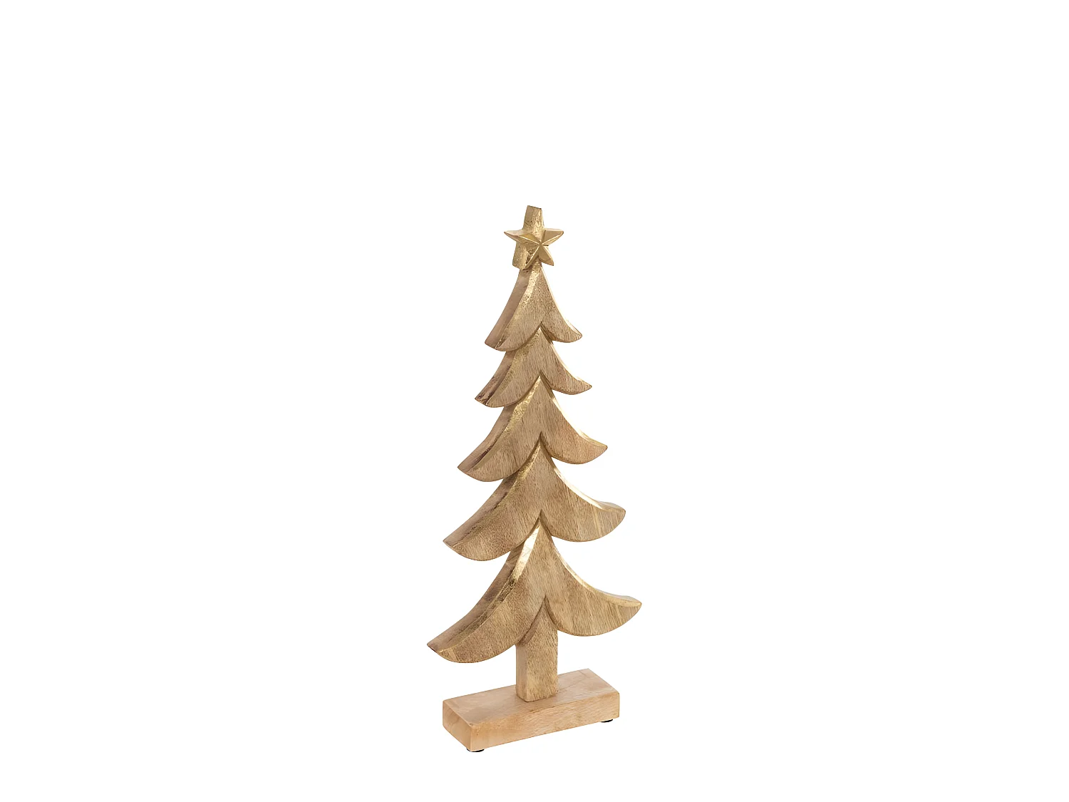 Árbol de navidad madera de mango oro Alt. 41 cm