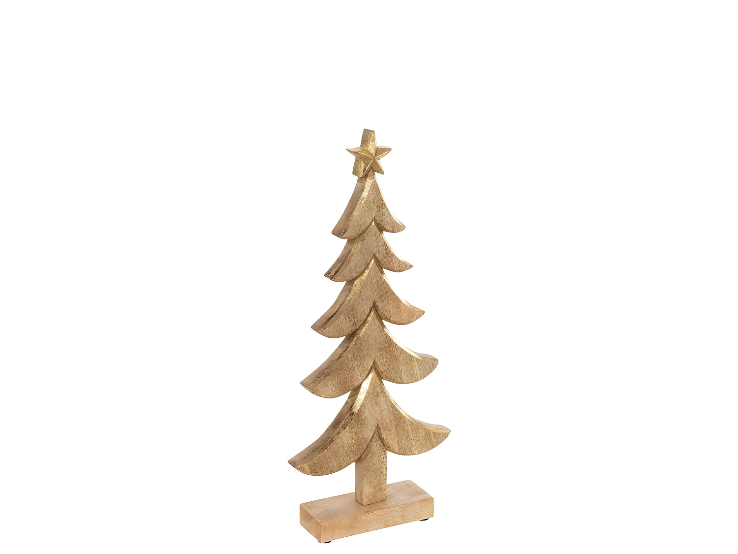 Árbol de navidad madera de mango oro Alt. 41 cm