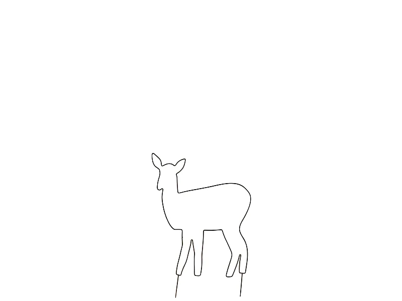 Decoración de jardín de renos de metal negro de 46x0.5x75 cm