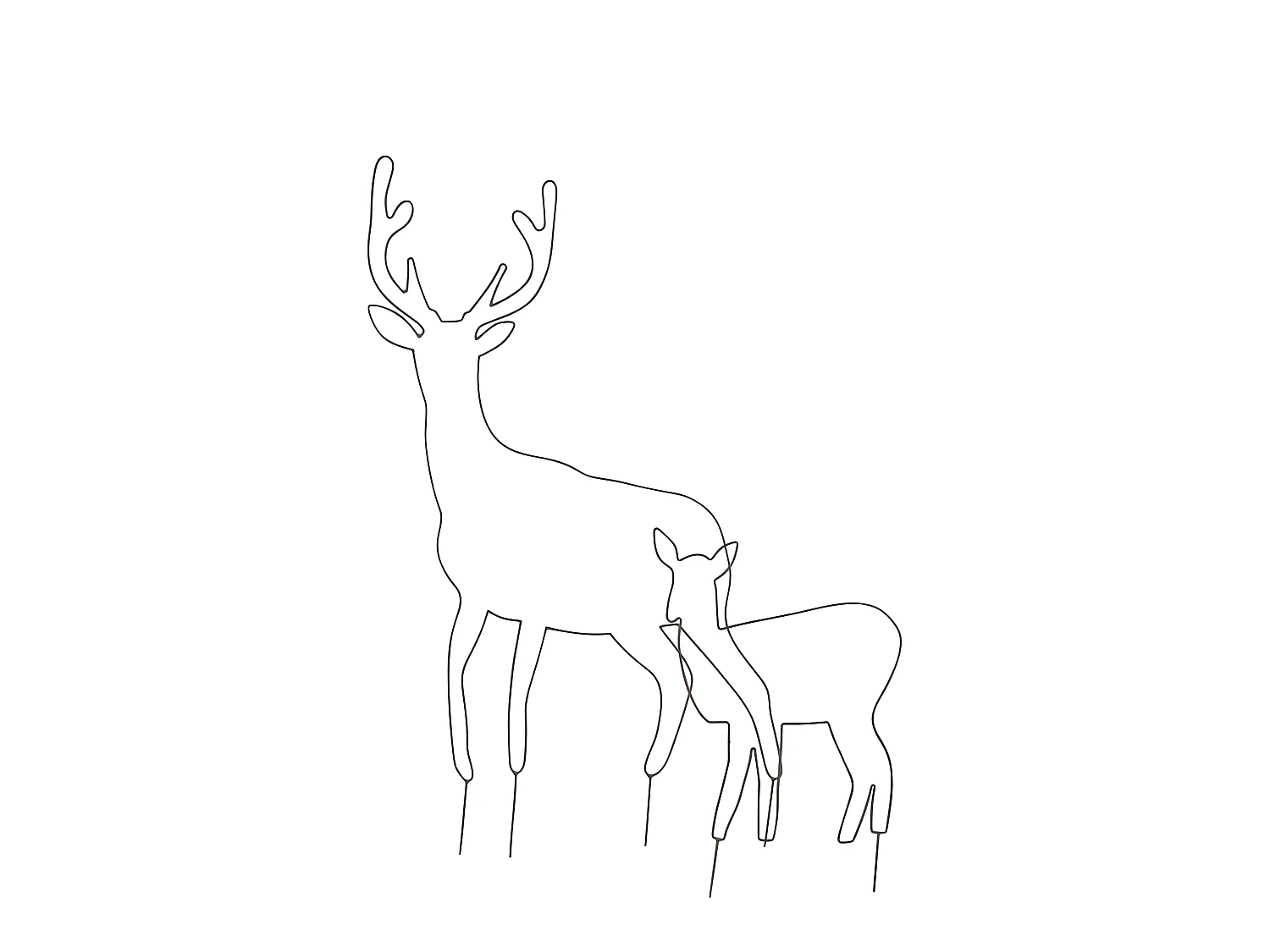 Decoración de jardín de renos de metal negro de 46x0.5x75 cm