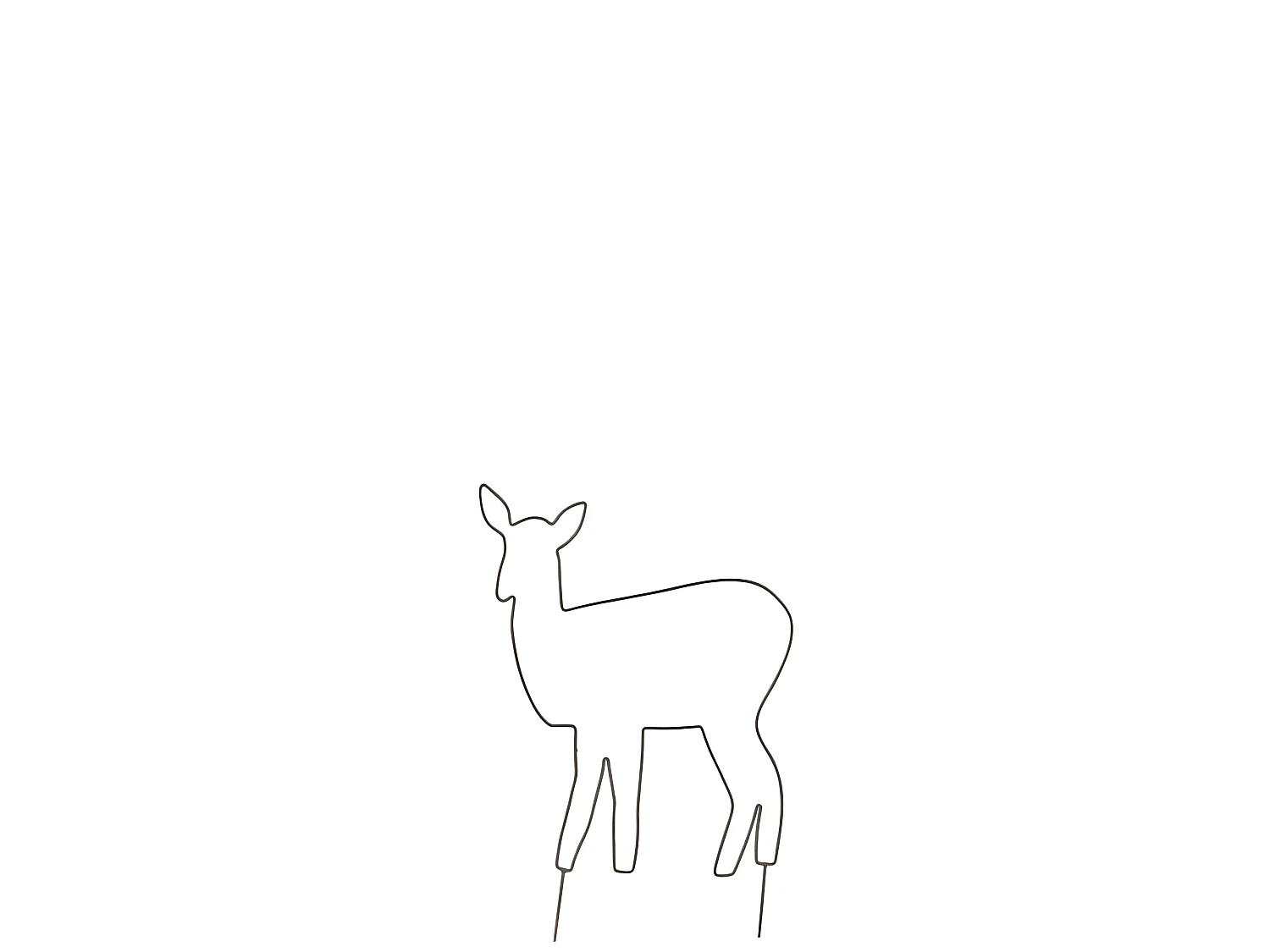 Décoration de jardin rennes en métal noir 46x0.5x75 cm