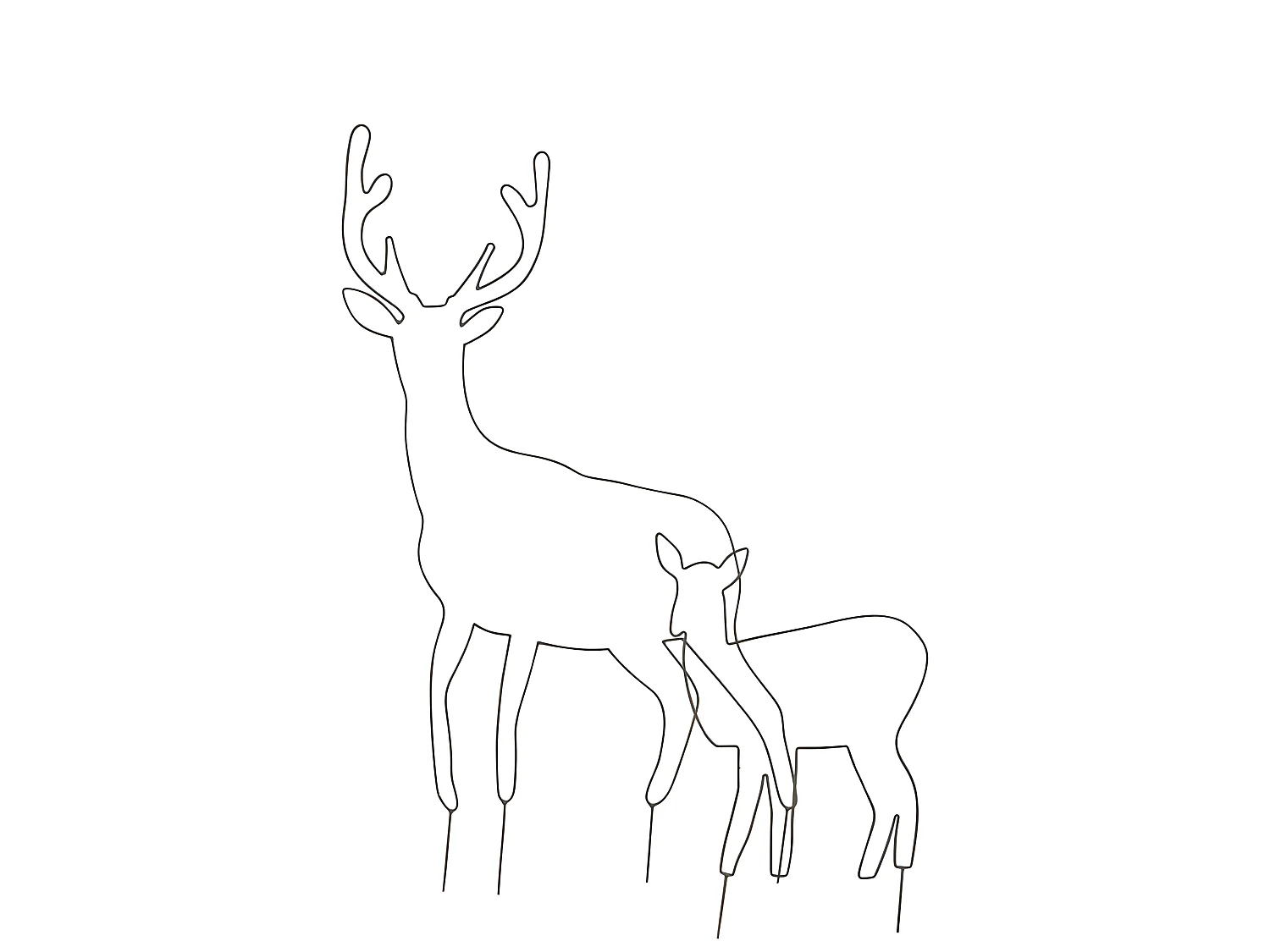 Décoration de jardin rennes en métal noir 46x0.5x75 cm