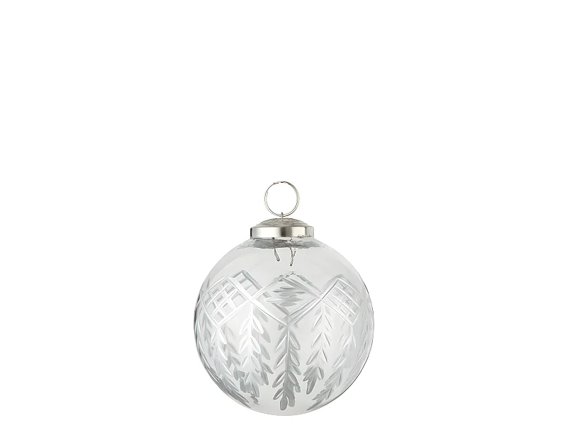 Palla di Natale in vetro argento 10x10x12.5 cm