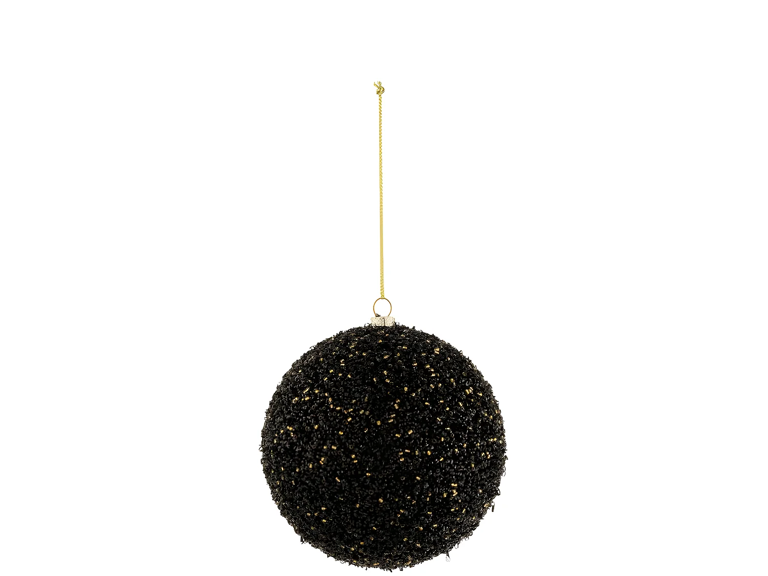 Palla di Natale in plastica nera 10x10x10 cm