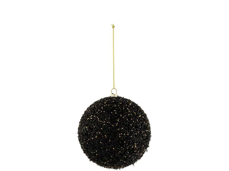 Palla di Natale in plastica nera 10x10x10 cm