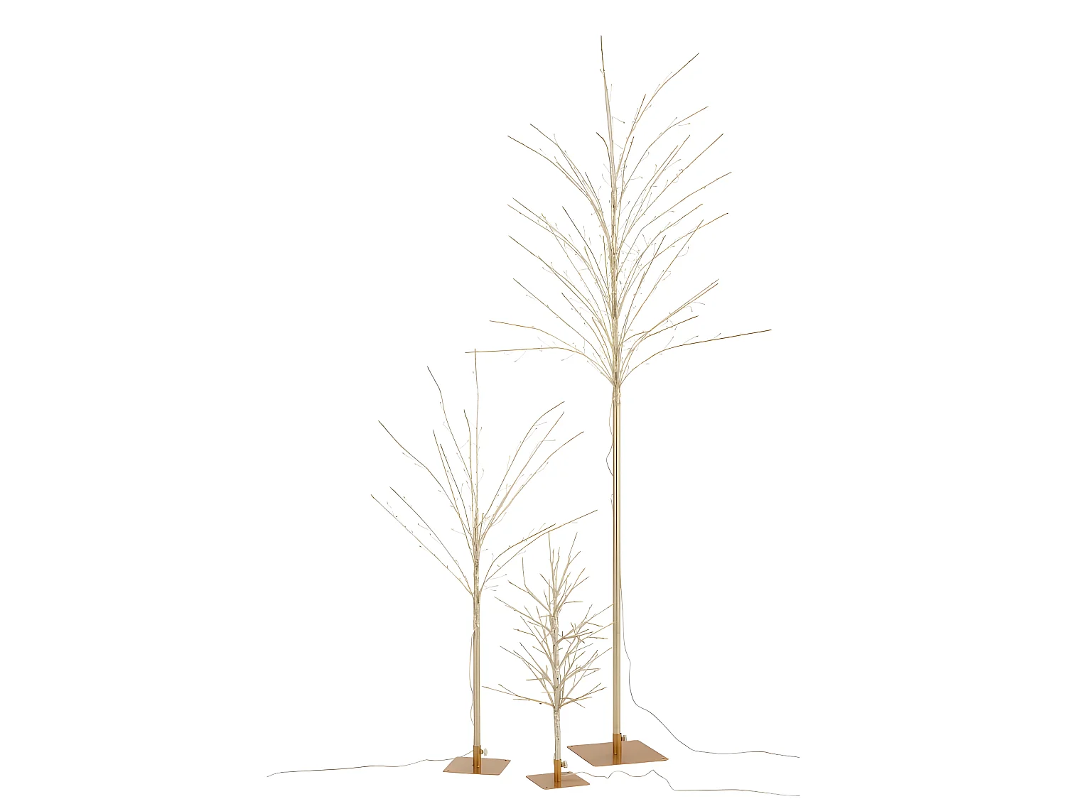 Arbre dénudé avec led en métal doré 70x70x180 cm