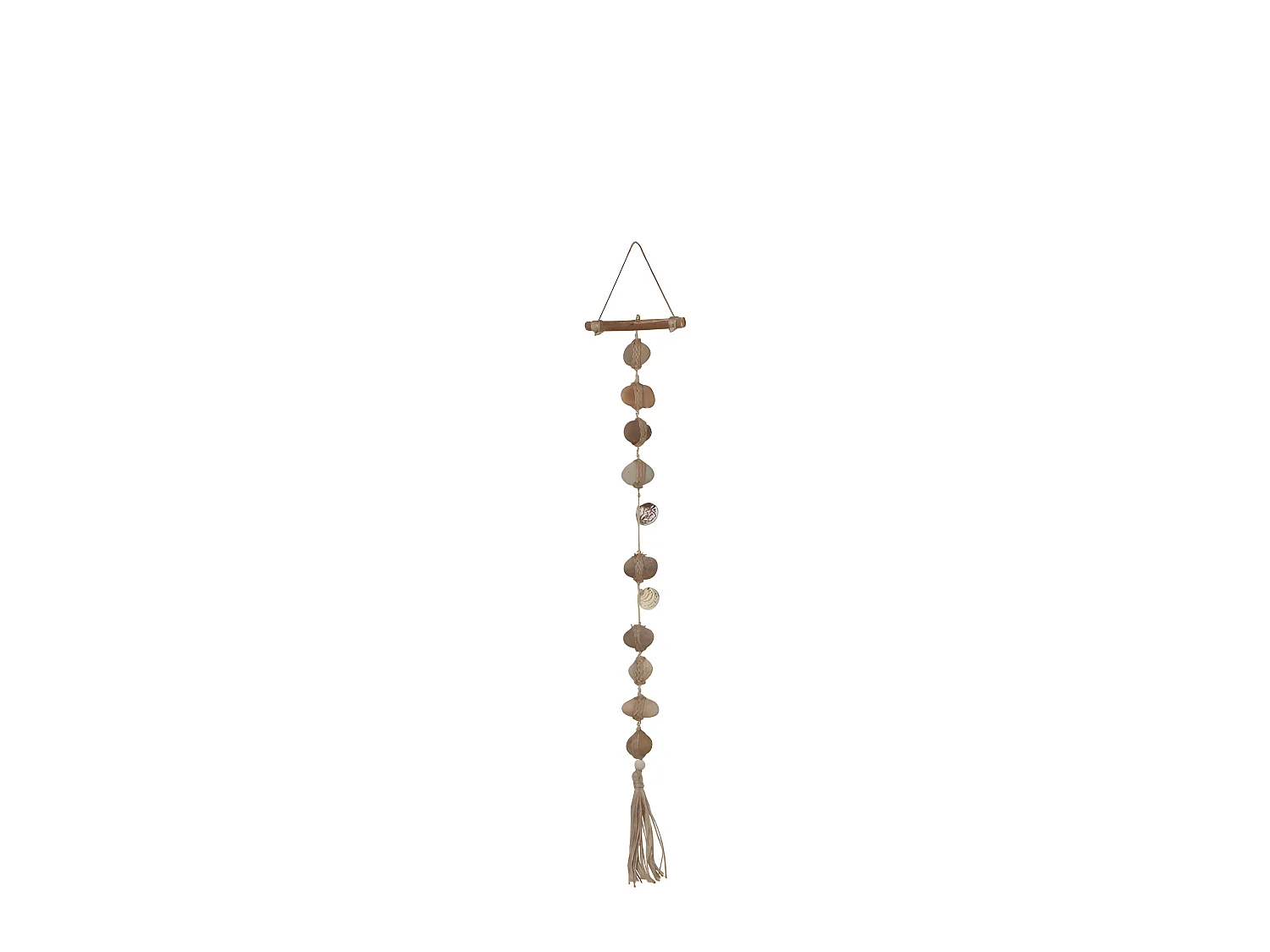 Sospensione in pietre e legno naturale 6x12x70 cm