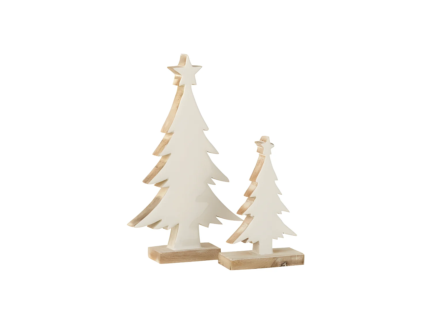 Árbol de Navidad decorativo de madera de mango blanco 18.5x4x32 cm