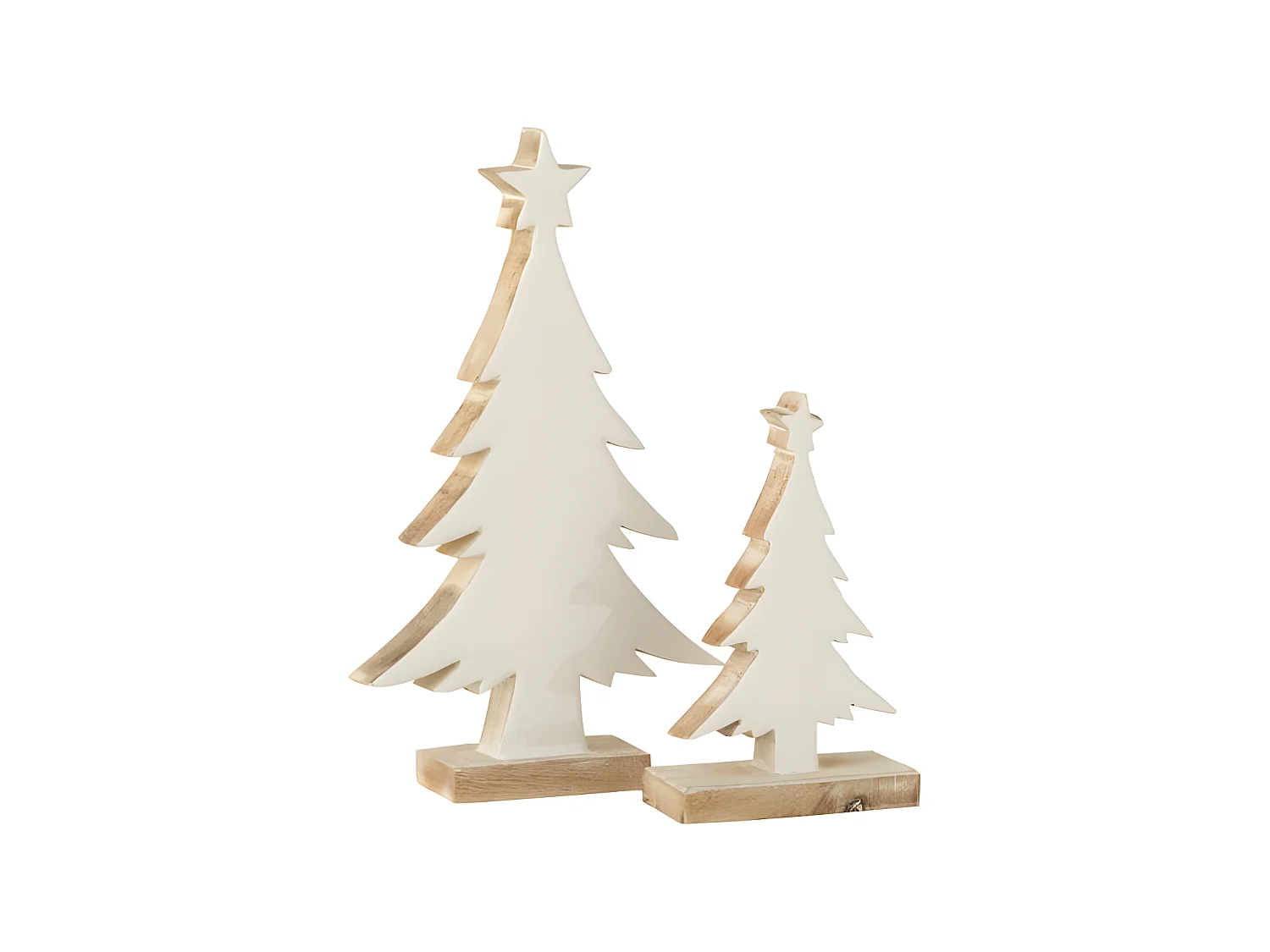 Árbol de Navidad decorativo de madera de mango blanco 18.5x4x32 cm
