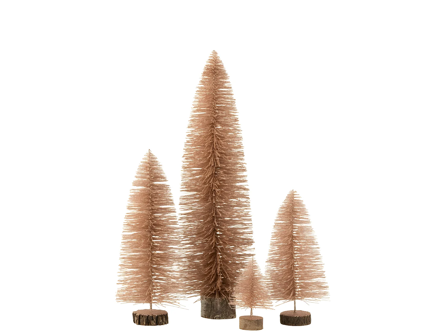 Árbol de navidad decorativo plástico brillos rosa antiguo Alt. 61 cm