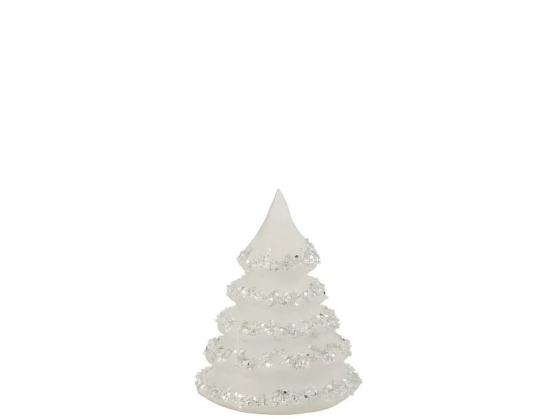 Albero di Natale decorativo in vetro bianco 11x15cm