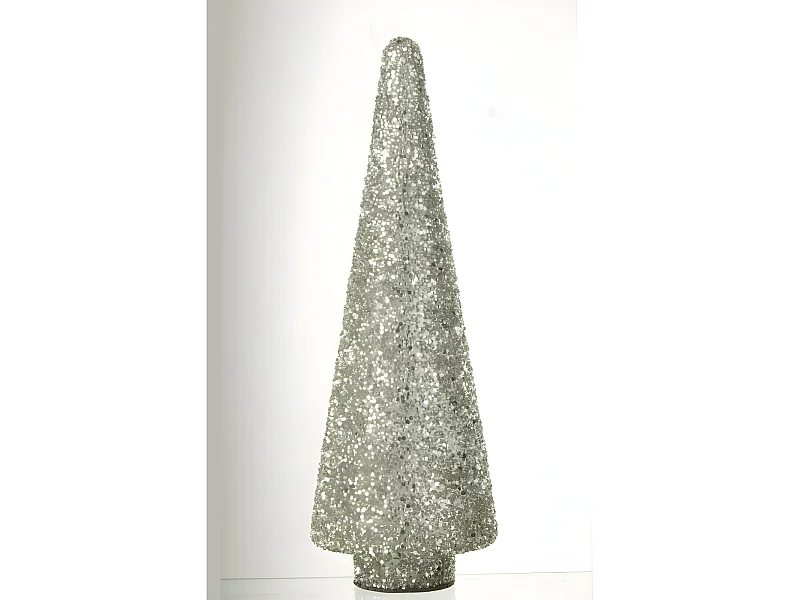 Albero di Natale decorativo in vetro argento 14x14x39 cm