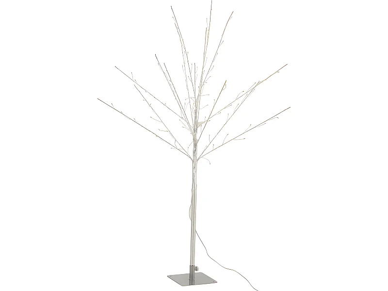 Albero spoglio con led in metallo argento 56x56x100 cm