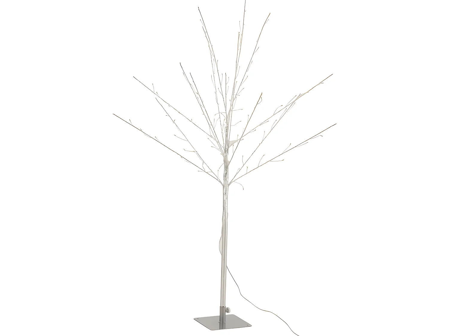 Albero spoglio con led in metallo argento 56x56x100 cm