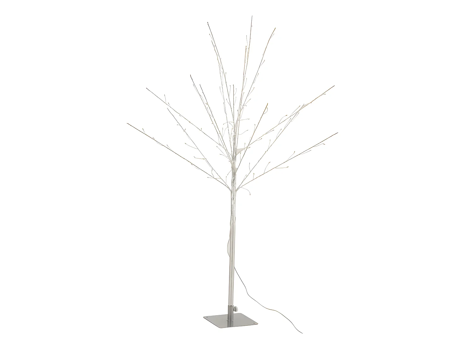 Arbre dénudé avec led en métal argent 56x56x100 cm