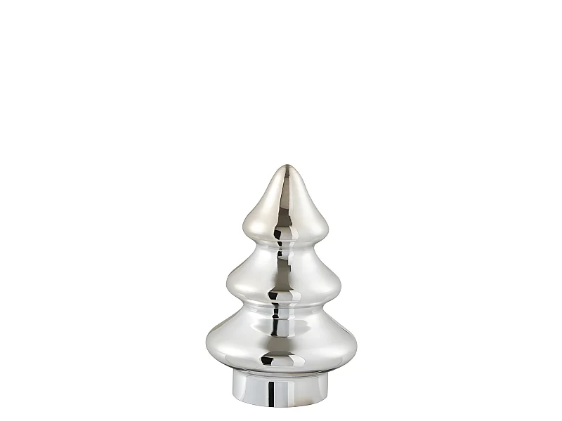 Albero di Natale decorativo a led in vetro argento 9x9x15 cm
