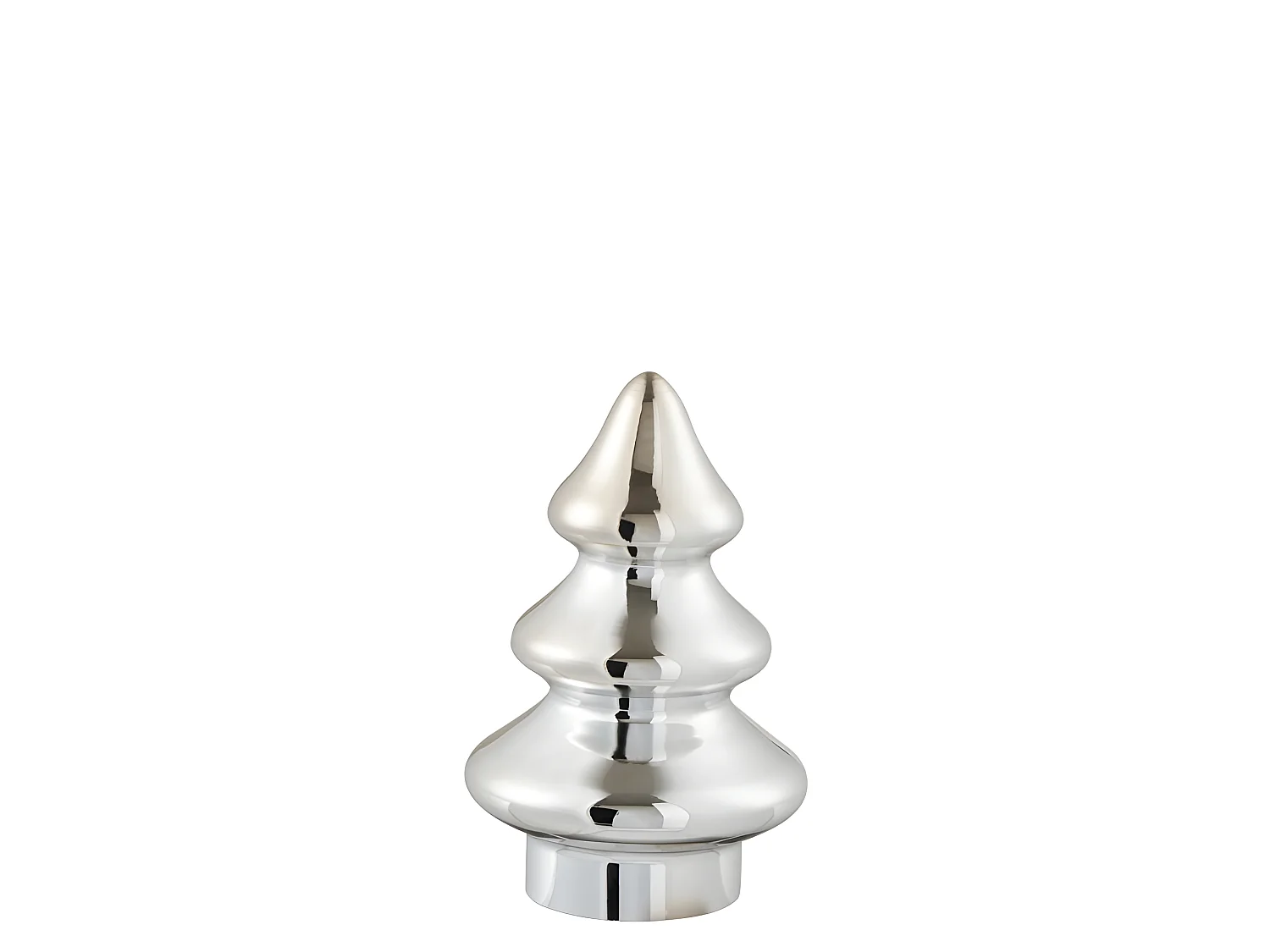 Albero di Natale decorativo a led in vetro argento 9x9x15 cm