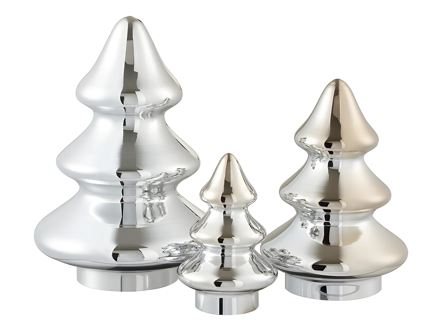 Albero di Natale decorativo a led in vetro argento 9x9x15 cm