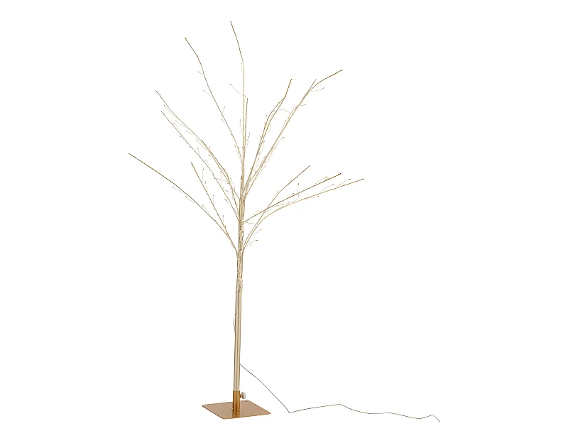 Árbol desnudo de metal dorado de 51x51x99 cm