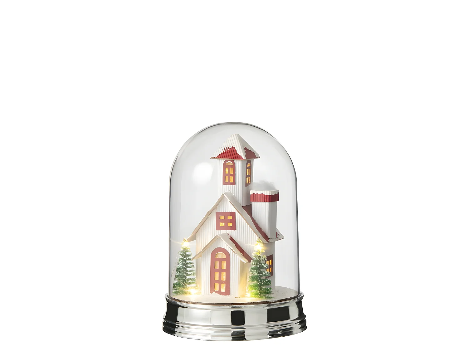 Campana di Natale in plastica rossa 16x16x23 cm