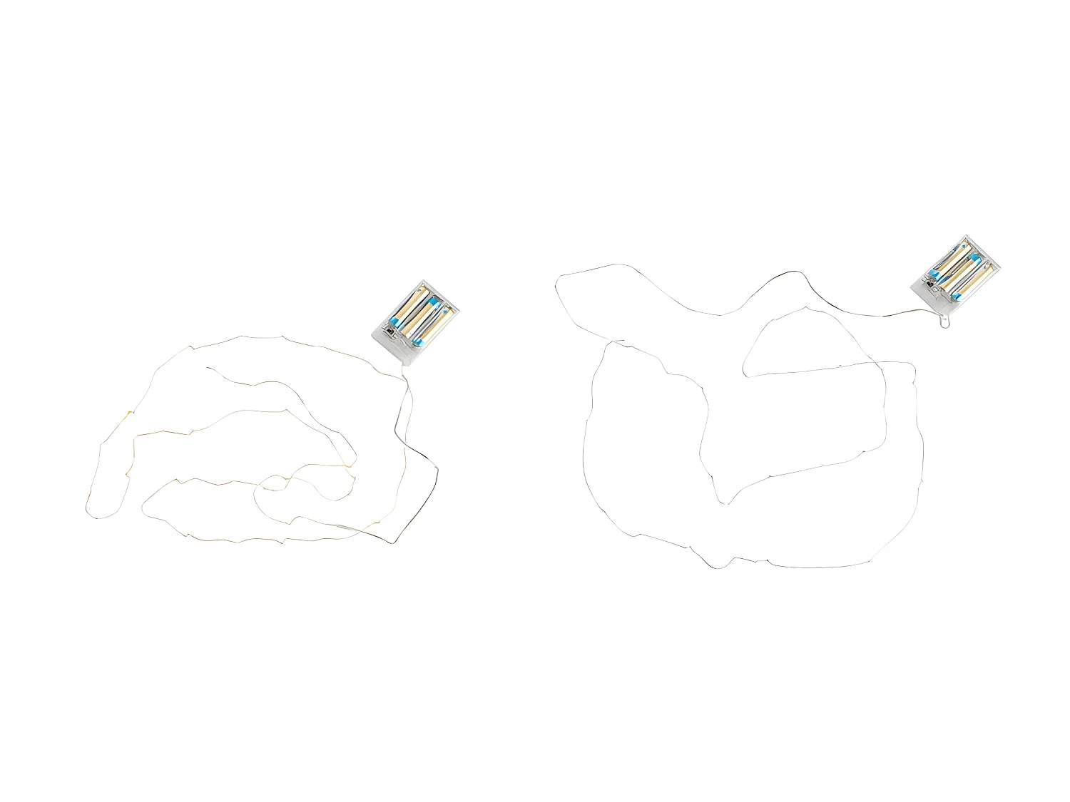 Set di 2 ghirlande luminose in plastica bianca e oro 8,5x7,5x2,2 cm