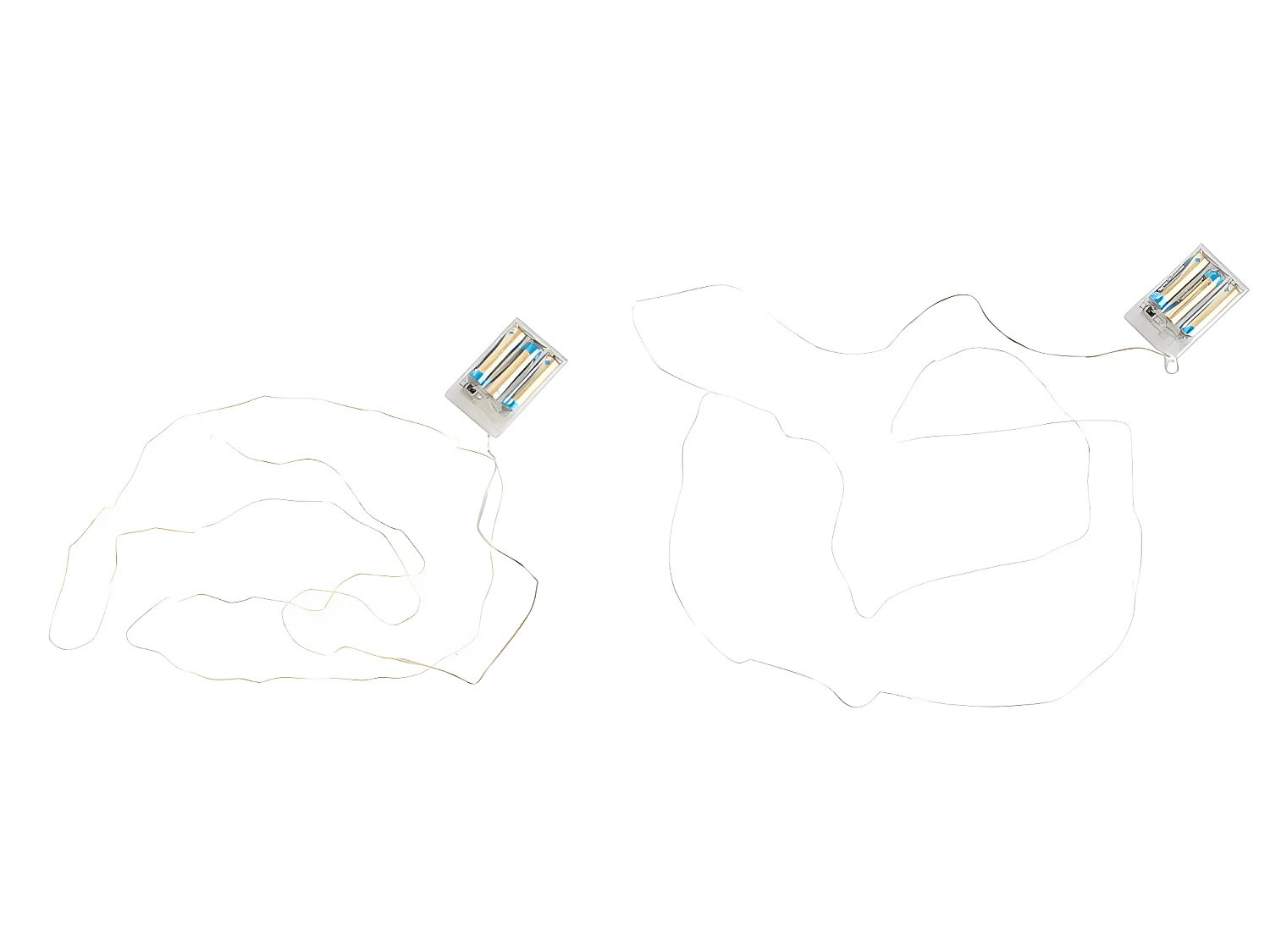 Set di 2 ghirlande luminose in plastica bianca e oro 8,5x7,5x2,2 cm