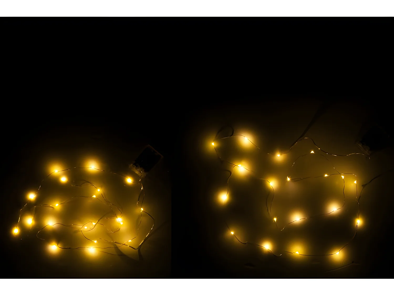 Set di 2 ghirlande luminose in plastica bianca e oro 8,5x7,5x2,2 cm