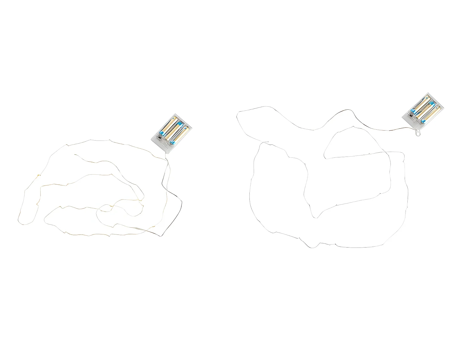 Set di 2 ghirlande luminose in plastica bianca e oro 8,5x7,5x2,2 cm