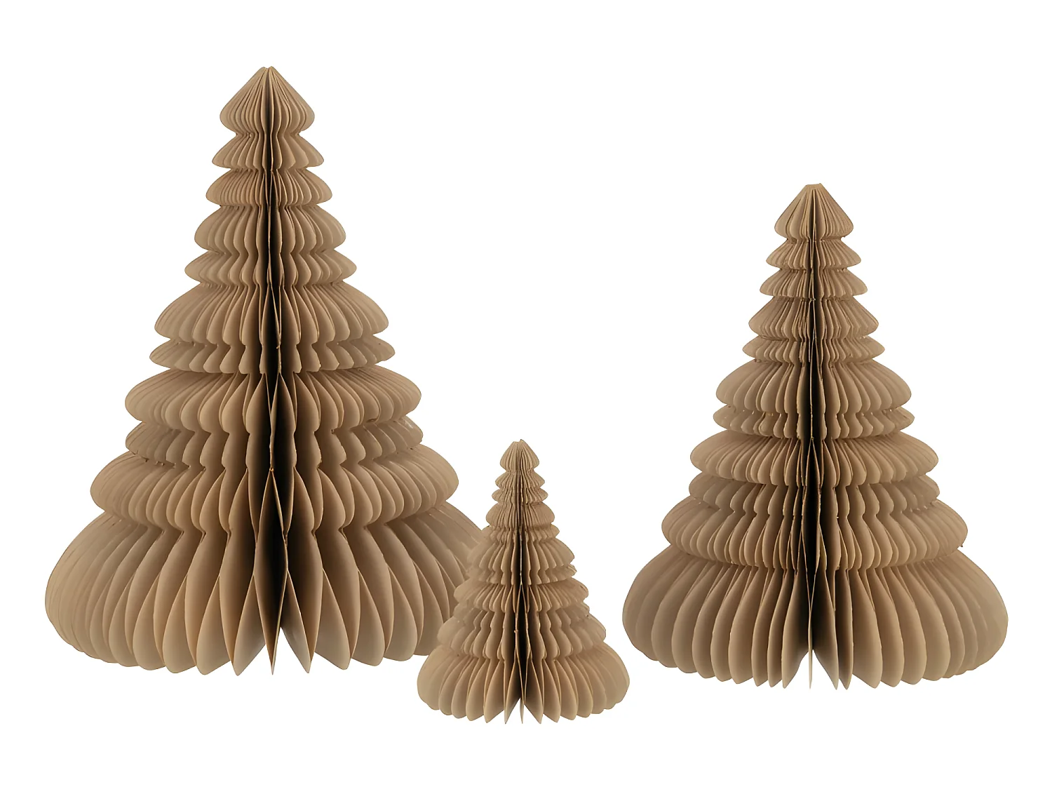 Albero di Natale pieghevole in carta beige 24x24x30 cm
