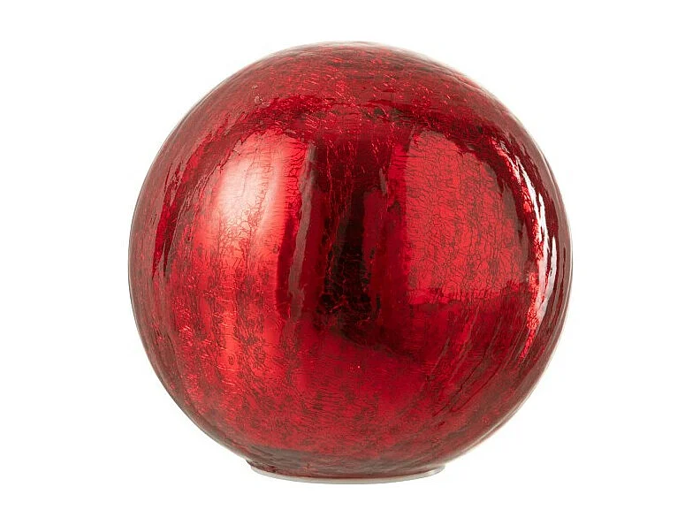 Bola de vidrio LED roja de 15x15x14 cm