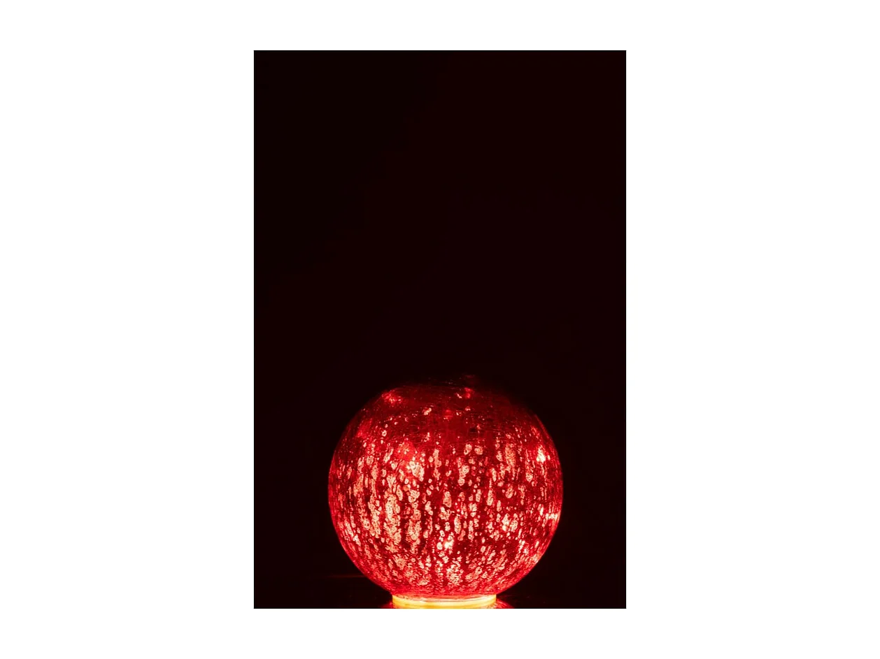 Bola de vidrio LED roja de 15x15x14 cm