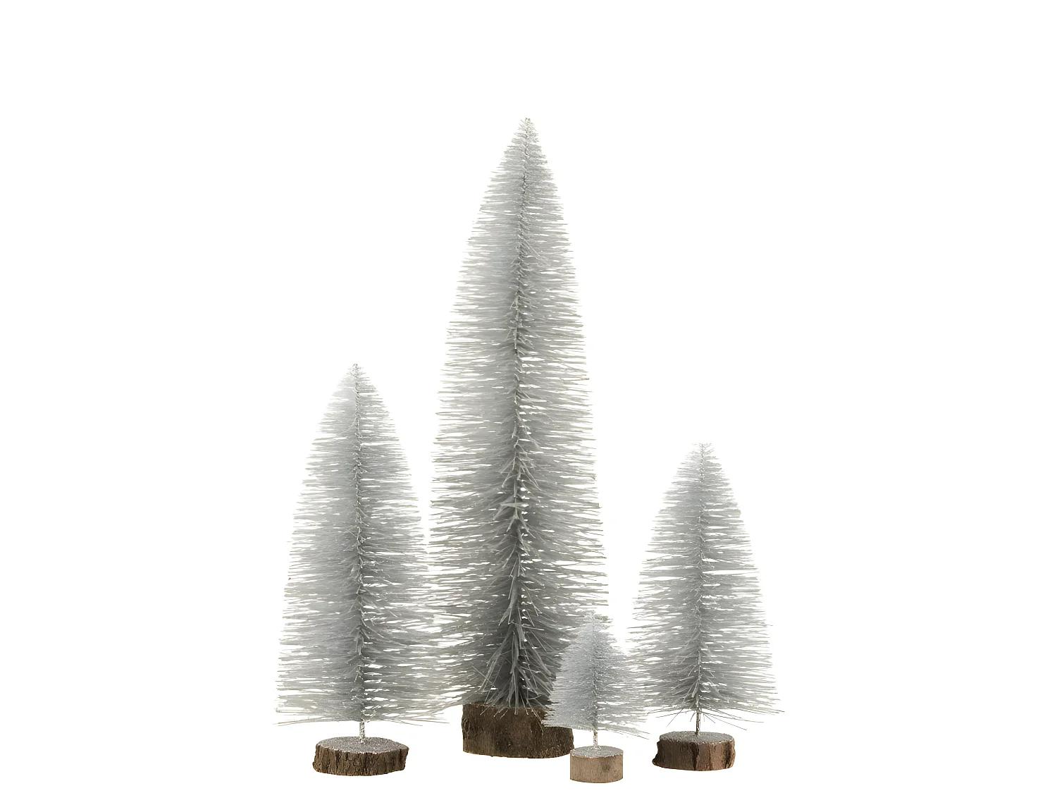 Albero di Natale decorativo in plastica argento 19x19x61 cm