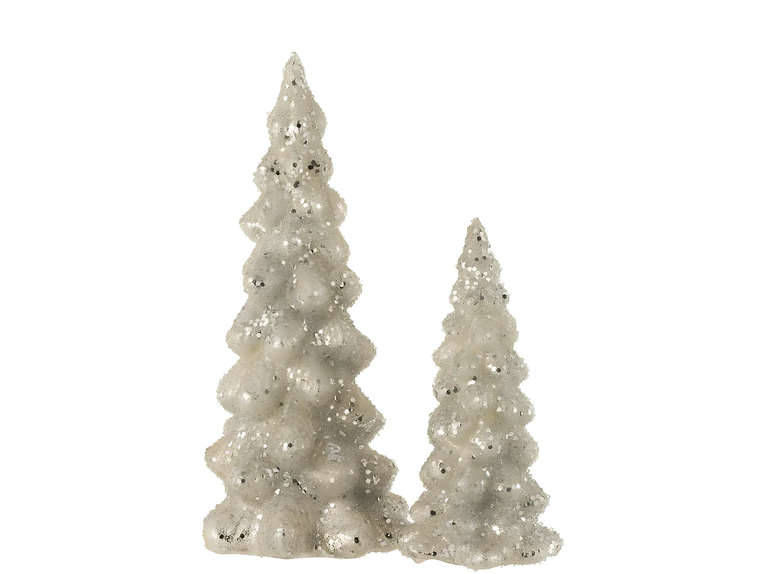 Albero di Natale decorativo a led in vetro argento 14x14x35 cm