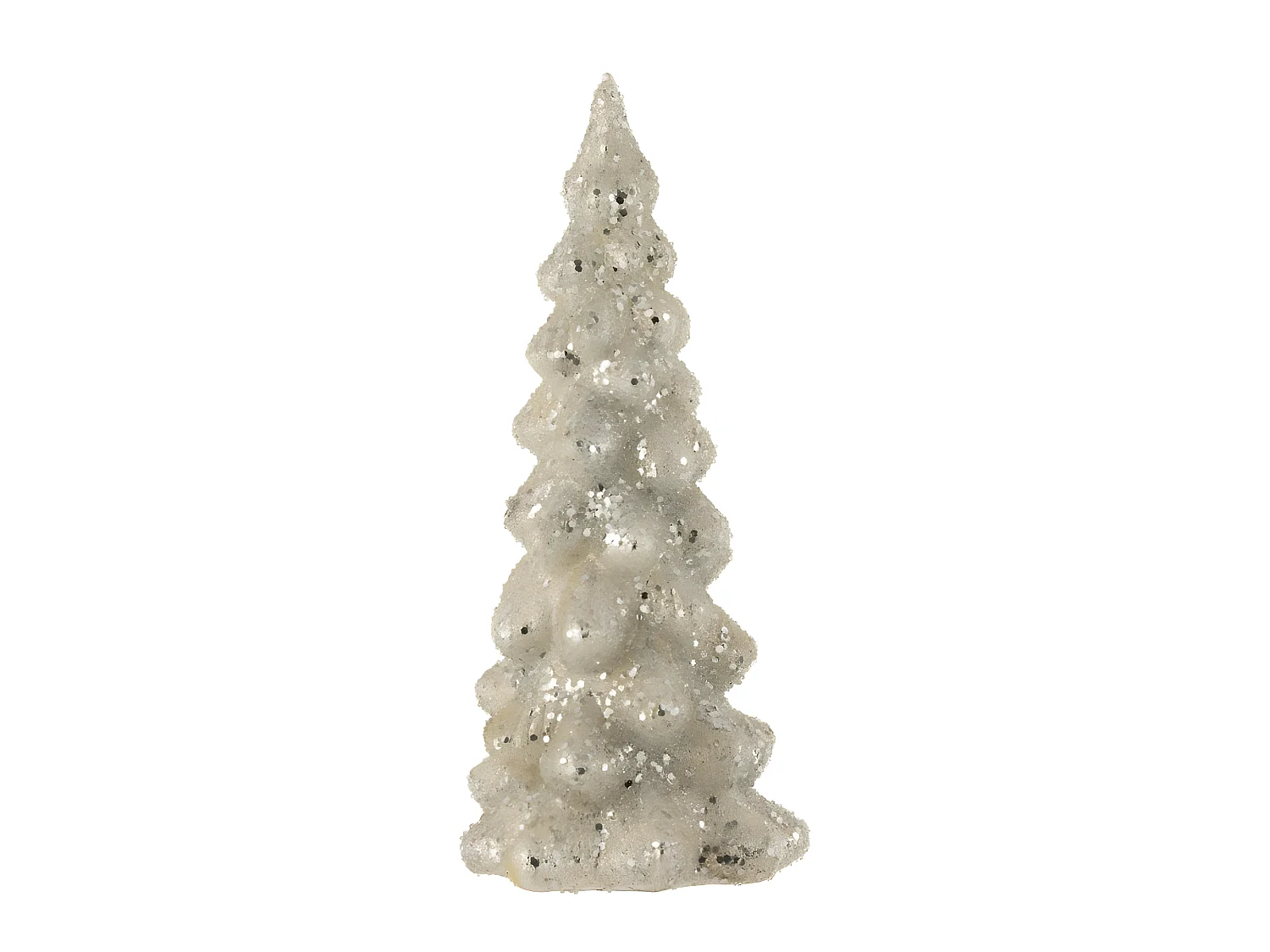 Árbol de navidad helado cristal brillante gris claro/plata Alt. 35 cm