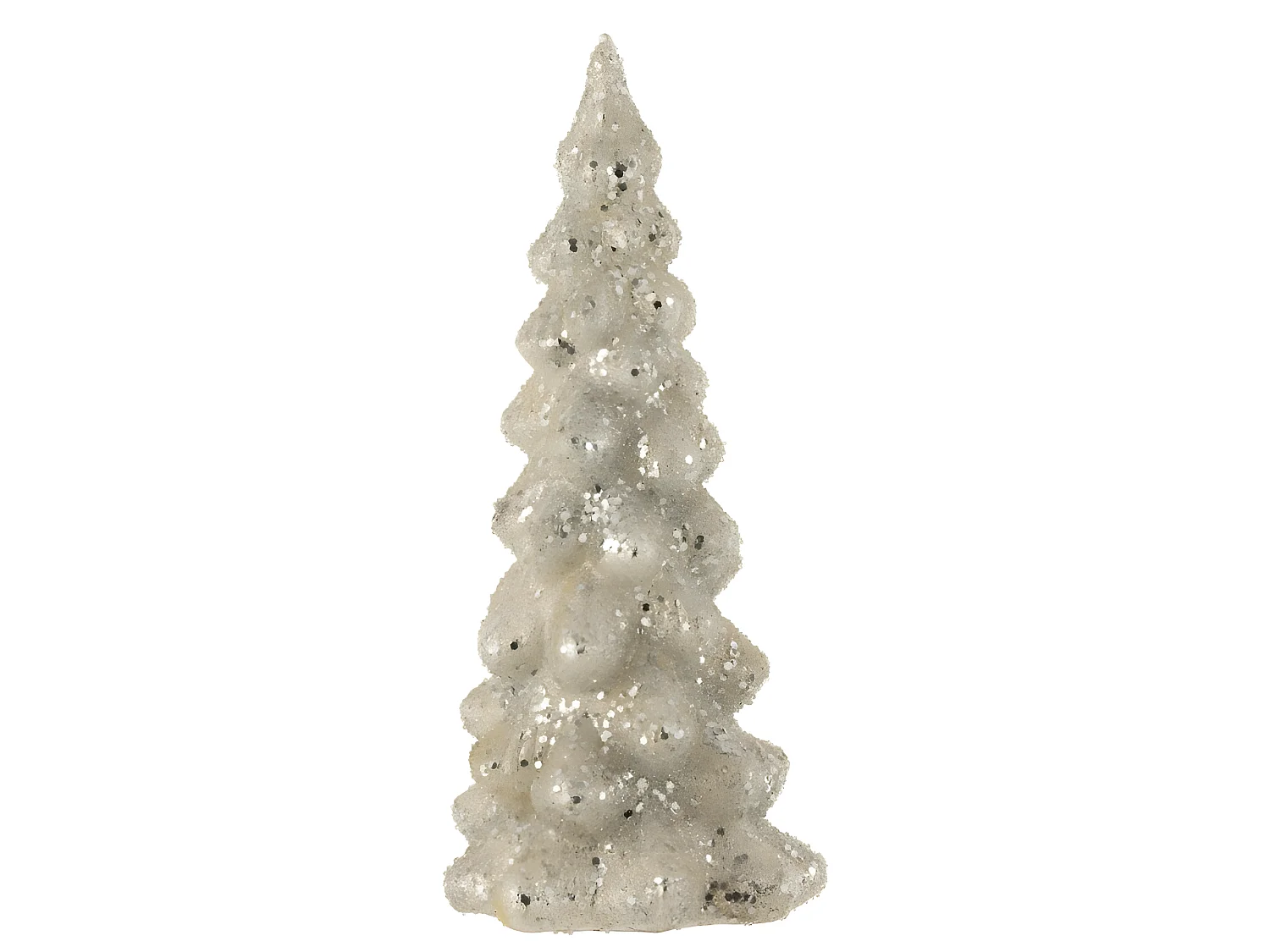 Albero di Natale decorativo a led in vetro argento 14x14x35 cm