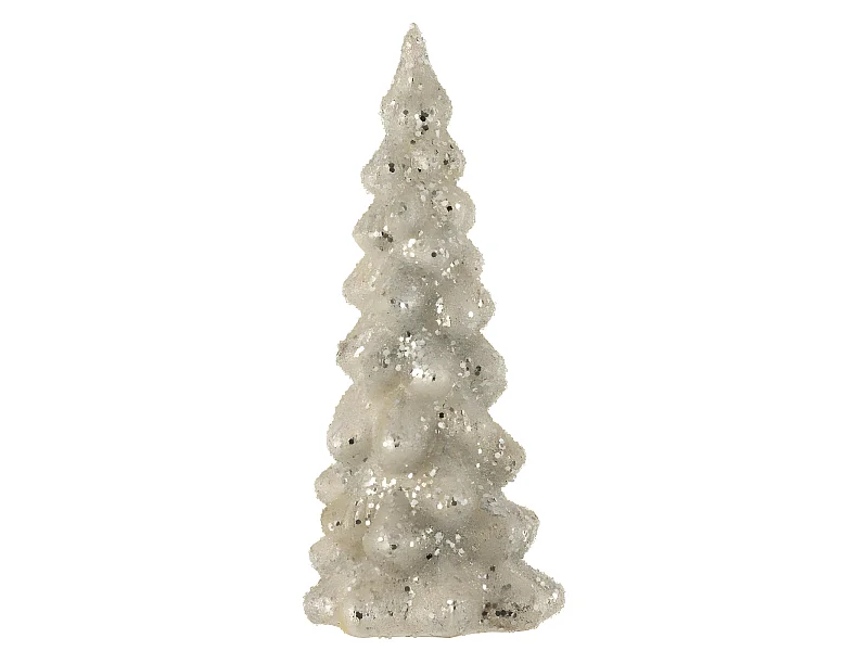 Albero di Natale decorativo a led in vetro argento 14x14x35 cm