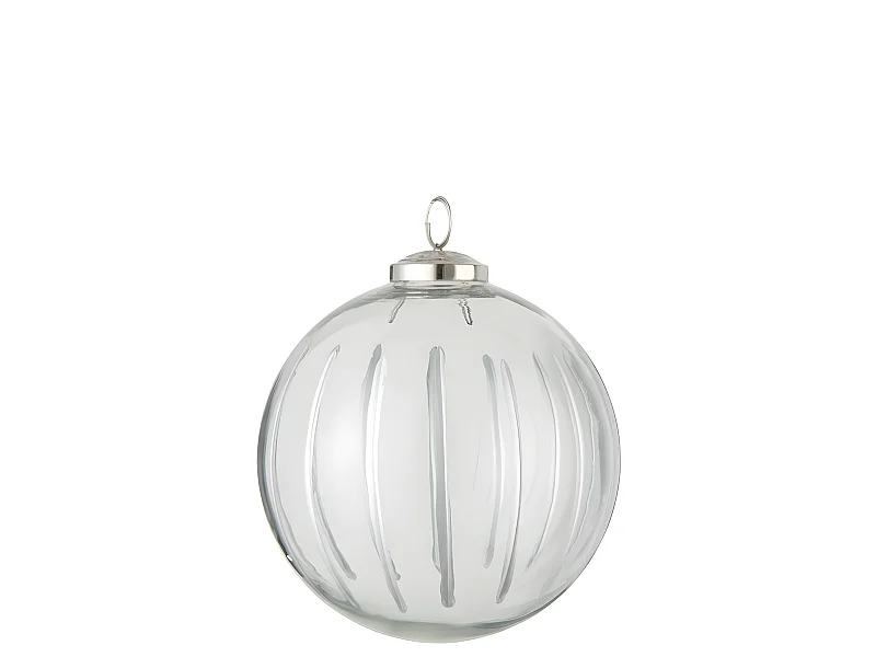 Palla di Natale in vetro argento 12.5x12.5x15 cm