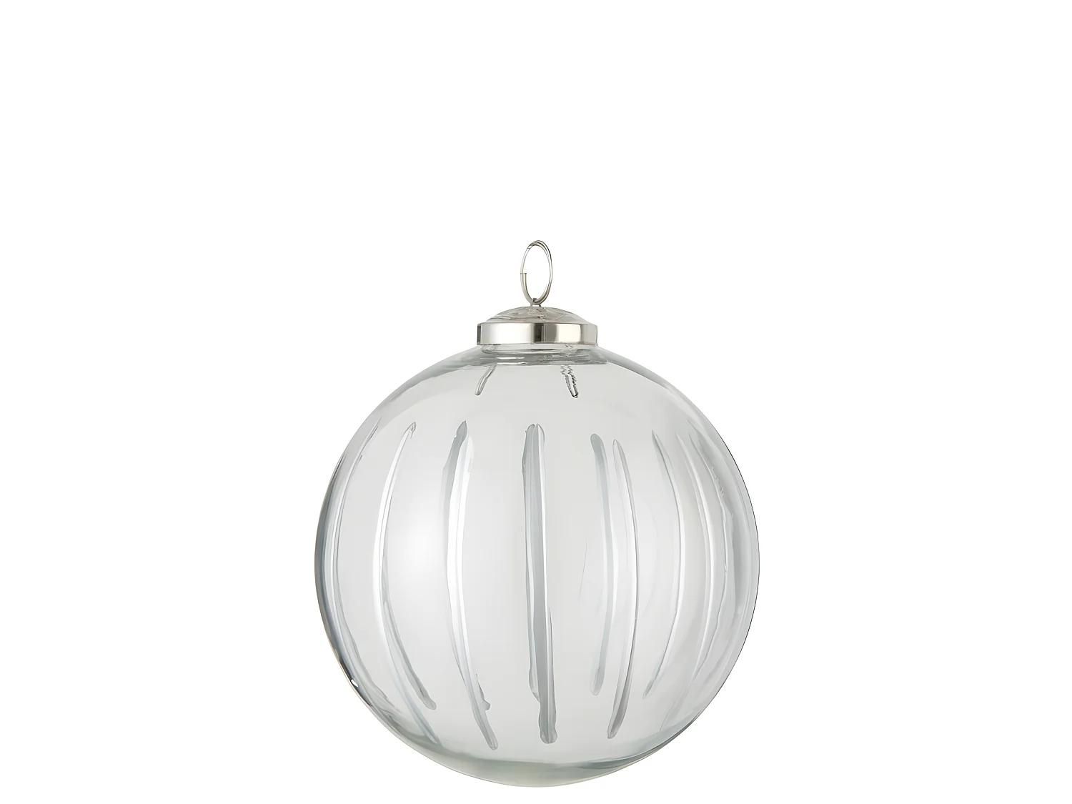 Boule de Noël en verre argent 12.5x12.5x15 cm