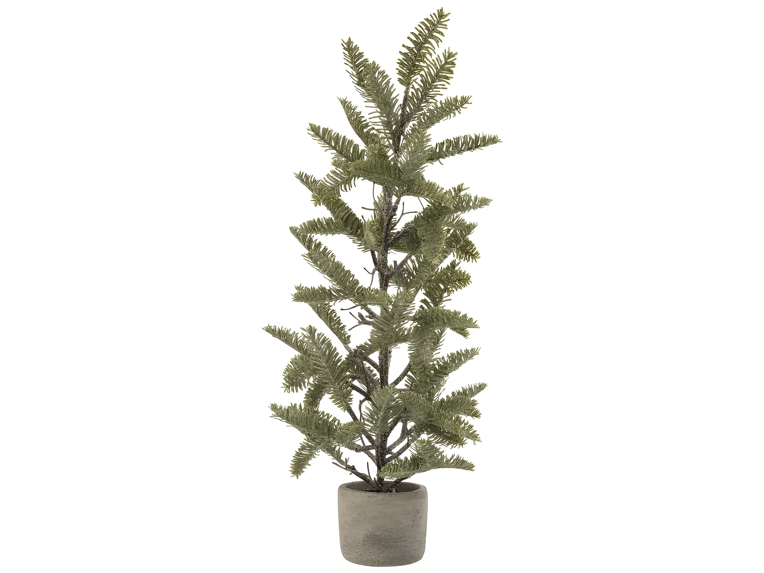 Rama de pino en maceta purpurina plástico verde Alt. 73 cm