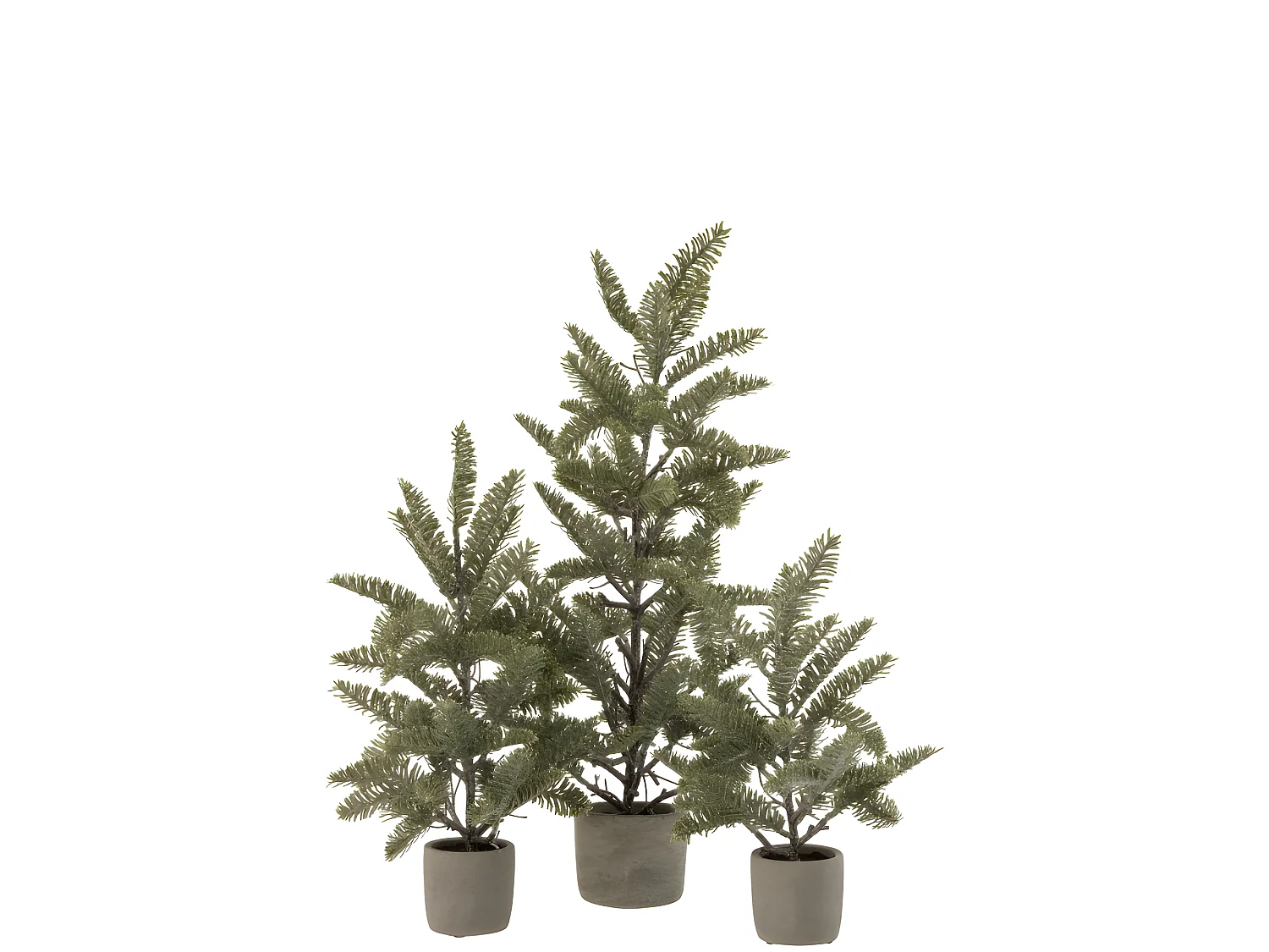 Rama de pino en maceta purpurina plástico verde Alt. 73 cm