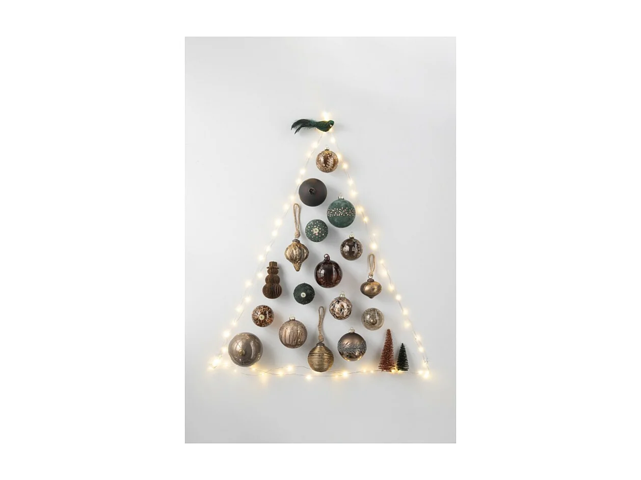 Scatola di 4 palline di Natale in vetro marrone 10x10x10 cm