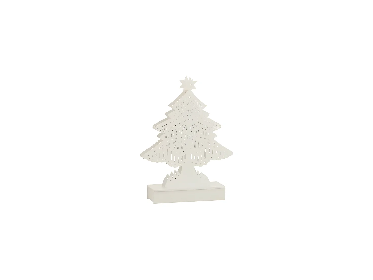 Decoración árbol de navidad led madera blanco Alt. 23 cm