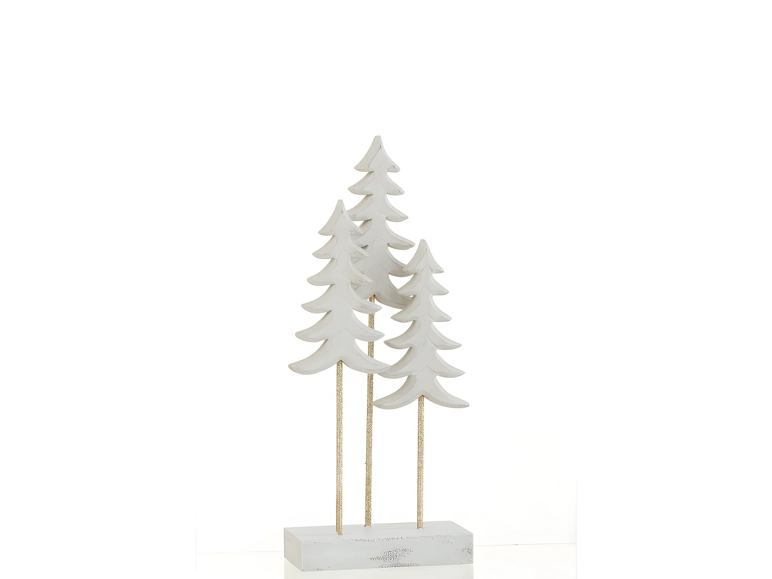 Árboles de Navidad decorativos de pie en madera blanca 28.5x12.5x6 cm
