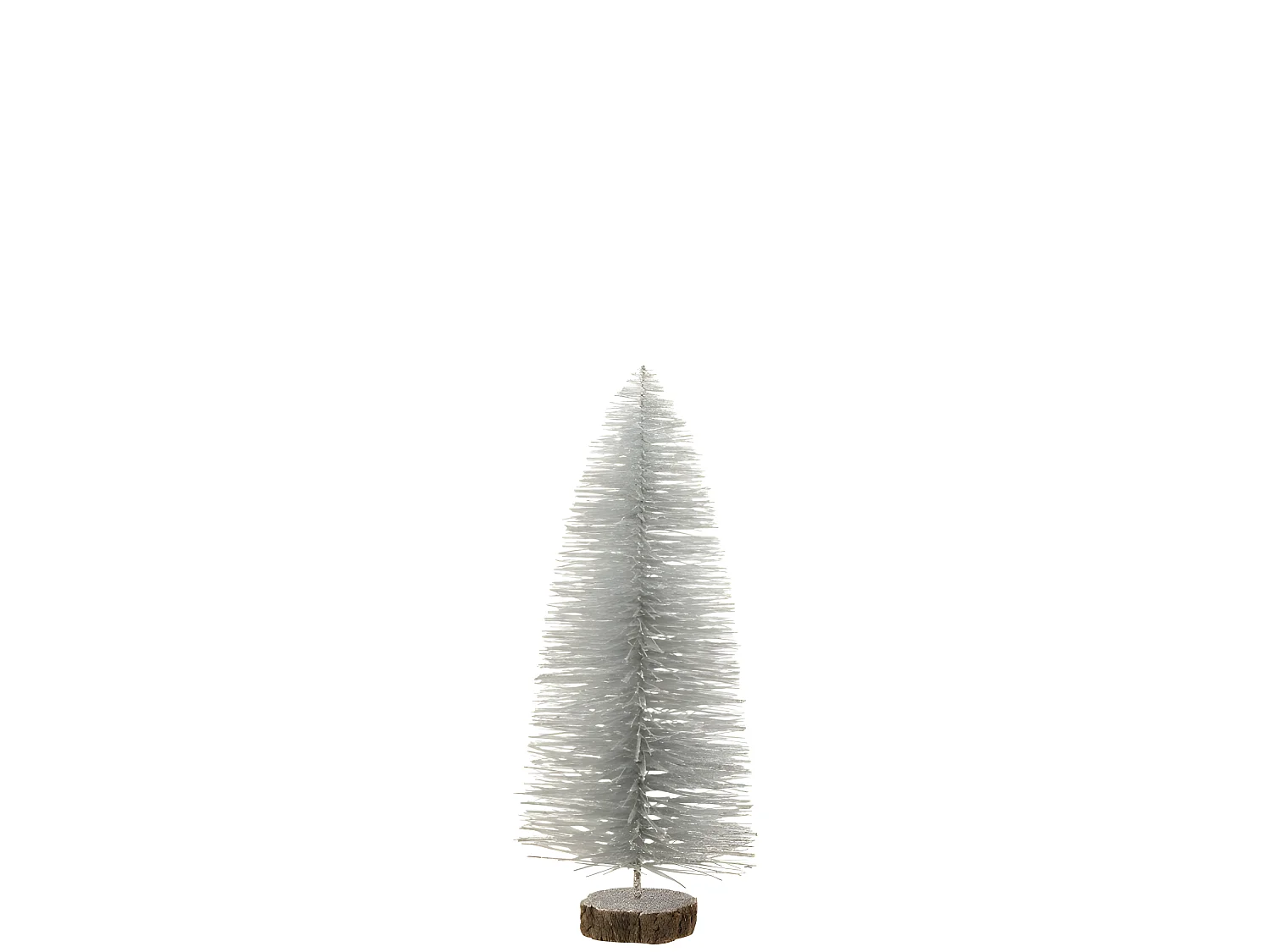 Albero di Natale decorativo in plastica argento 17x17x40 cm