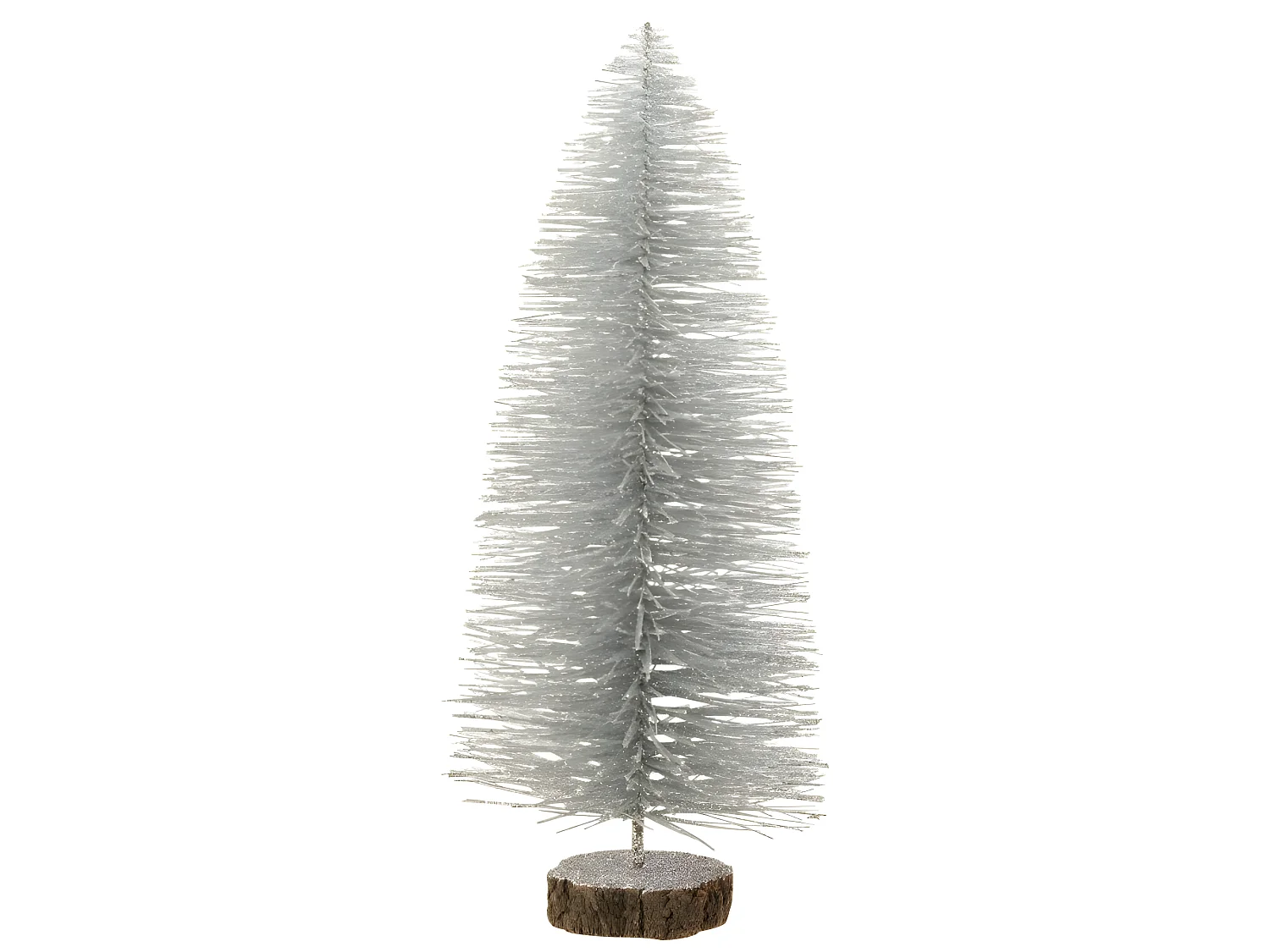Albero di Natale decorativo in plastica argento 17x17x40 cm