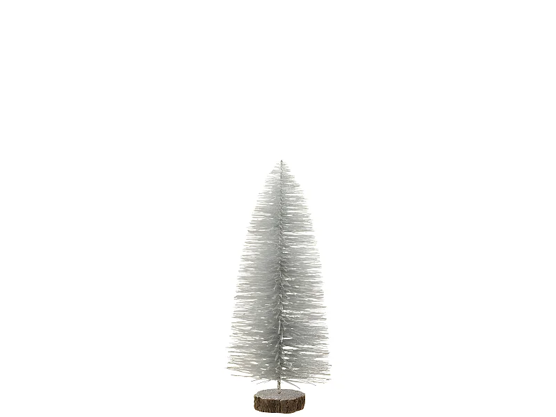 Albero di Natale decorativo in plastica argento 17x17x40 cm
