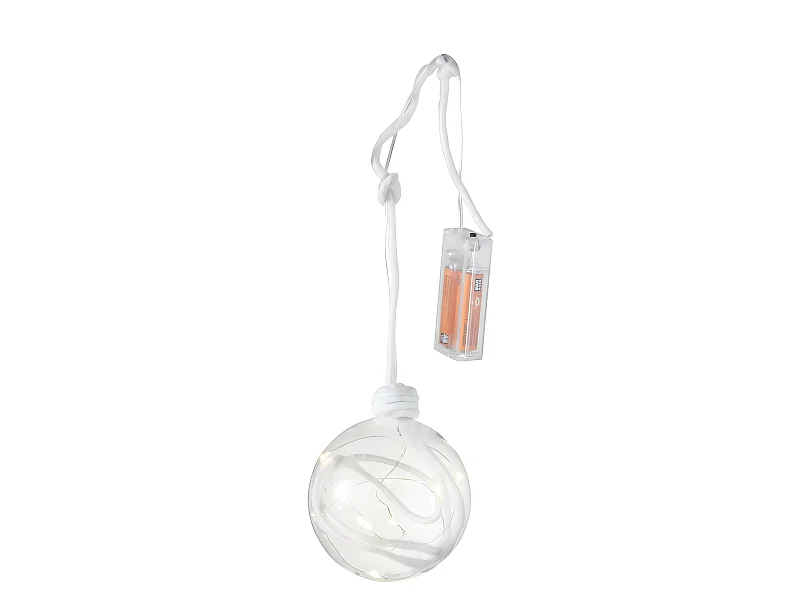 Palla di Natale in vetro bianco - trasparente 10x10x10 cm