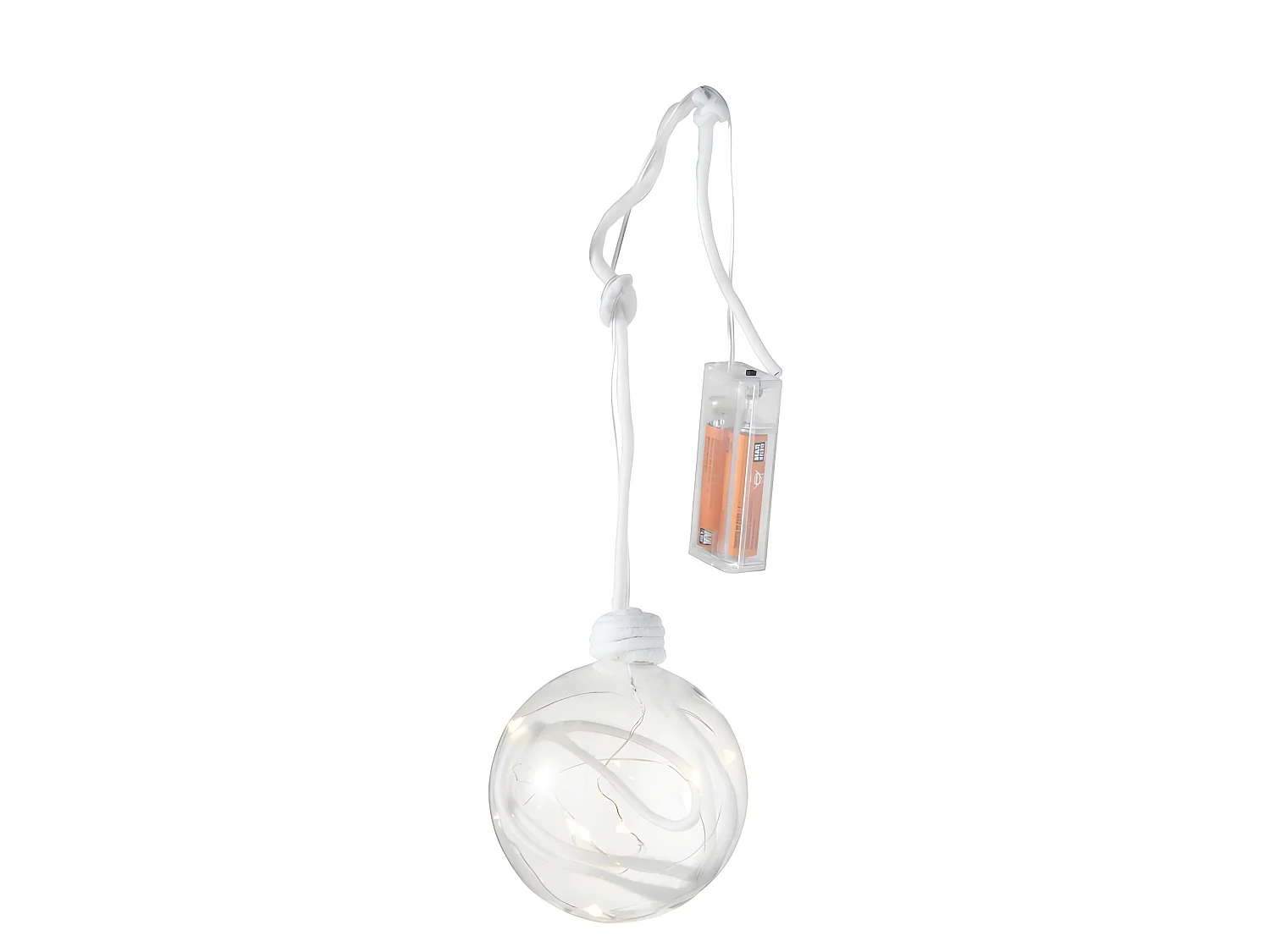 Palla di Natale in vetro bianco - trasparente 10x10x10 cm