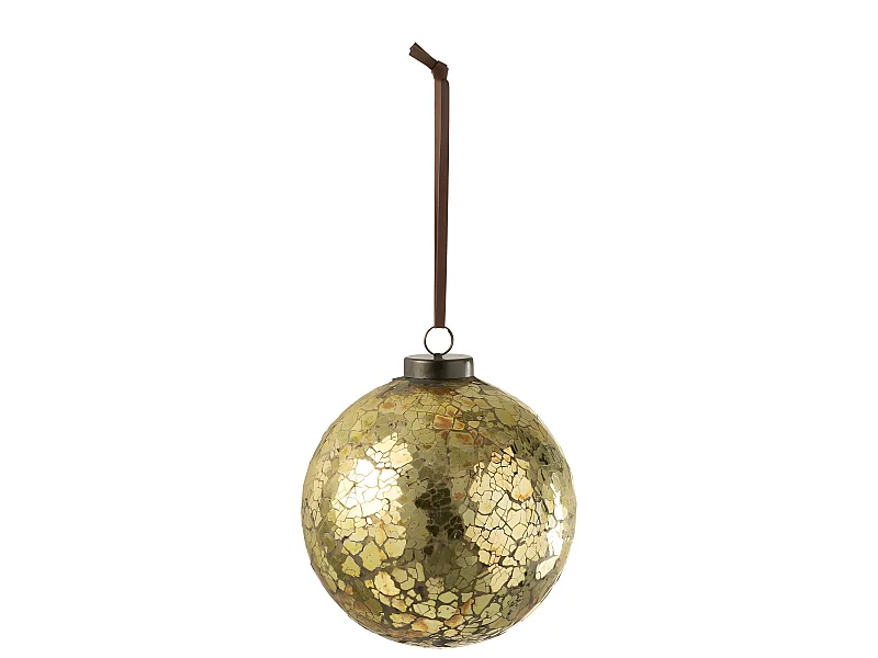 Palla di Natale in vetro oro 13.5x13.5x16 cm